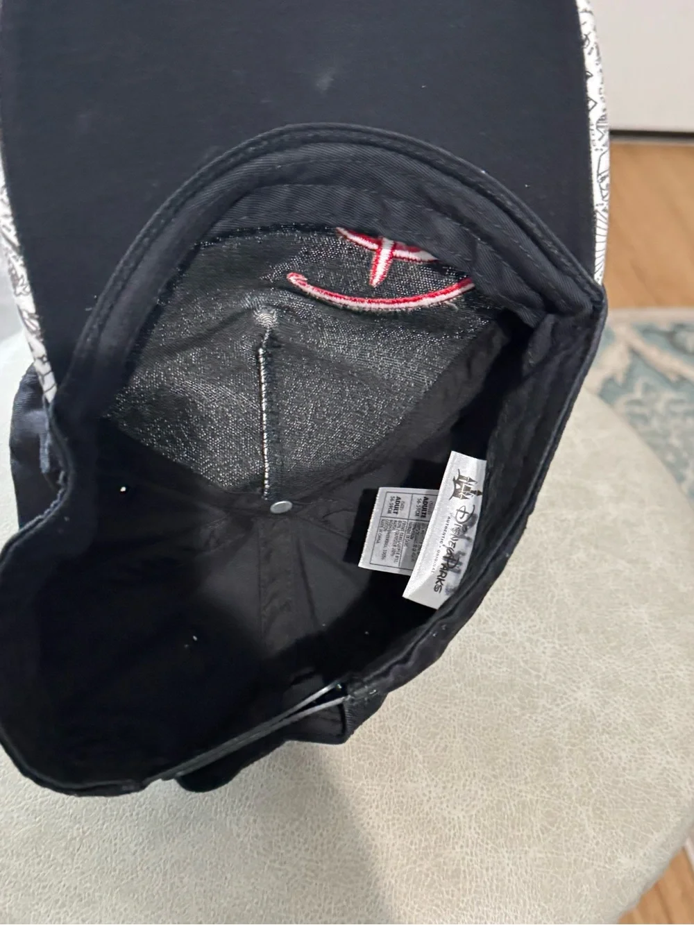 Disney Kids Black & White Cap with Red 'D' Logo